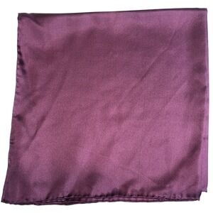 Ashear Hand Rolled Silk‎ Pocket Square Mens 19"x19"Twill Burgundy Plum